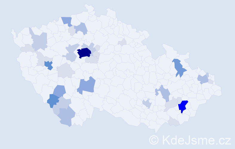 Příjmení: 'Batík', počet výskytů 114 v celé ČR
