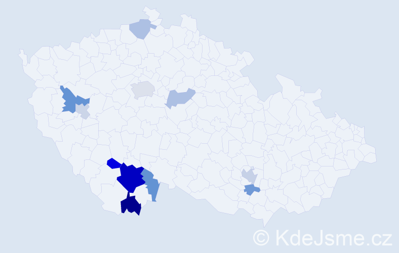 Příjmení: 'Aiblová', počet výskytů 25 v celé ČR