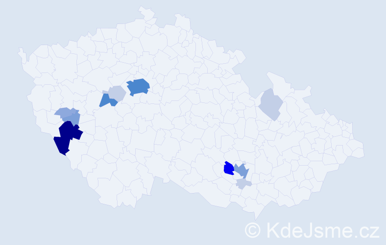 Příjmení: 'Baštařová', počet výskytů 41 v celé ČR