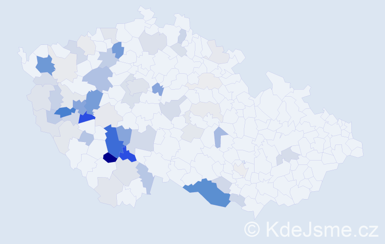 Příjmení: 'Kocová', počet výskytů 204 v celé ČR