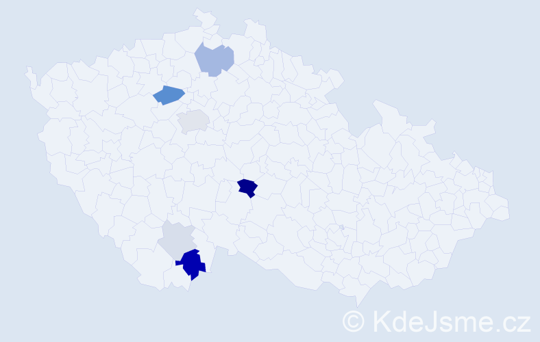 Příjmení: 'Matourková', počet výskytů 16 v celé ČR