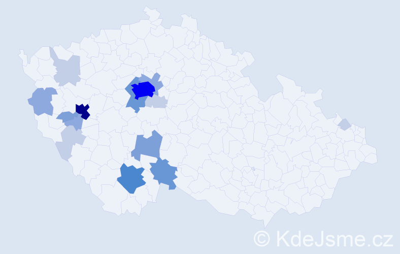 Příjmení: 'Lešetická', počet výskytů 49 v celé ČR