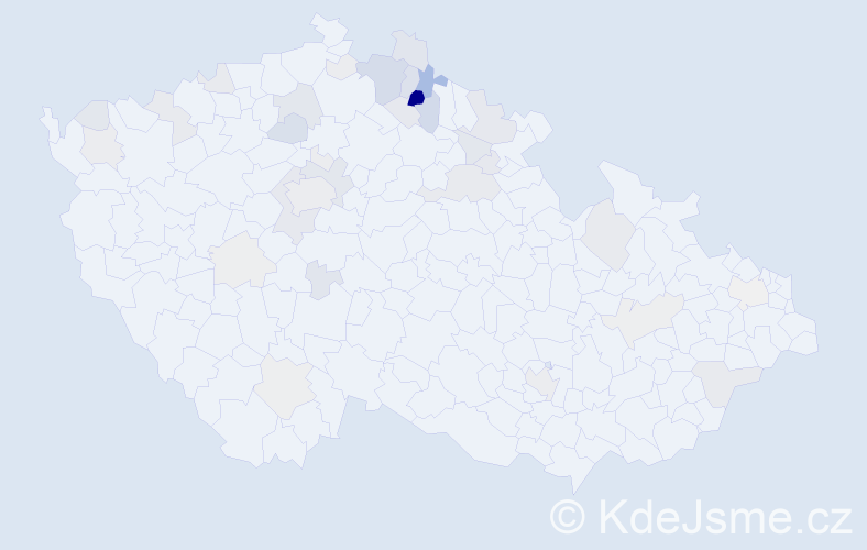 Příjmení: 'Šefr', počet výskytů 143 v celé ČR