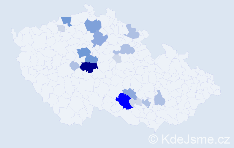 Příjmení: 'Mrha', počet výskytů 66 v celé ČR