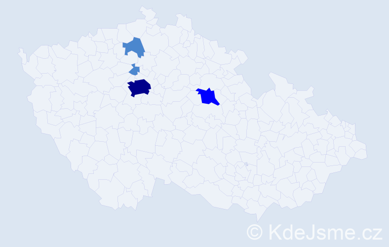 Příjmení: 'Bachnová', počet výskytů 7 v celé ČR