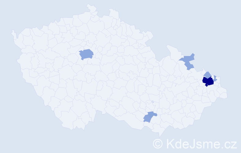 Příjmení: 'Česlíková', počet výskytů 16 v celé ČR