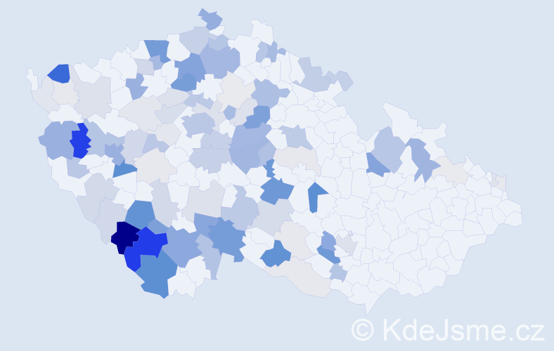 Příjmení: 'Štrobl', počet výskytů 359 v celé ČR