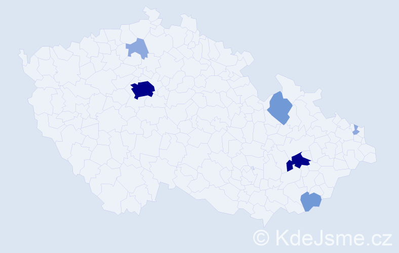 Příjmení: 'Kvašňáková', počet výskytů 18 v celé ČR