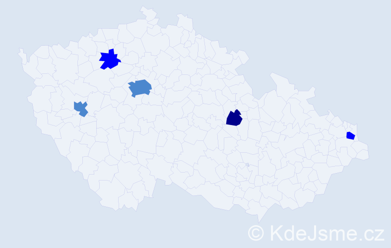 Příjmení: 'Duca', počet výskytů 9 v celé ČR