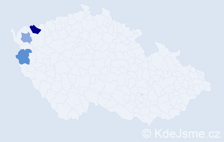 Příjmení: 'Tegda', počet výskytů 8 v celé ČR