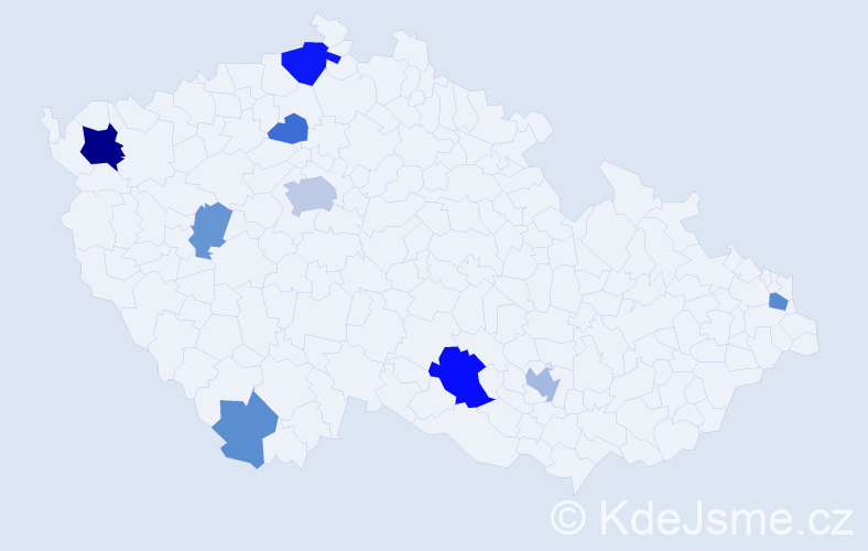 Příjmení: 'Murár', počet výskytů 21 v celé ČR