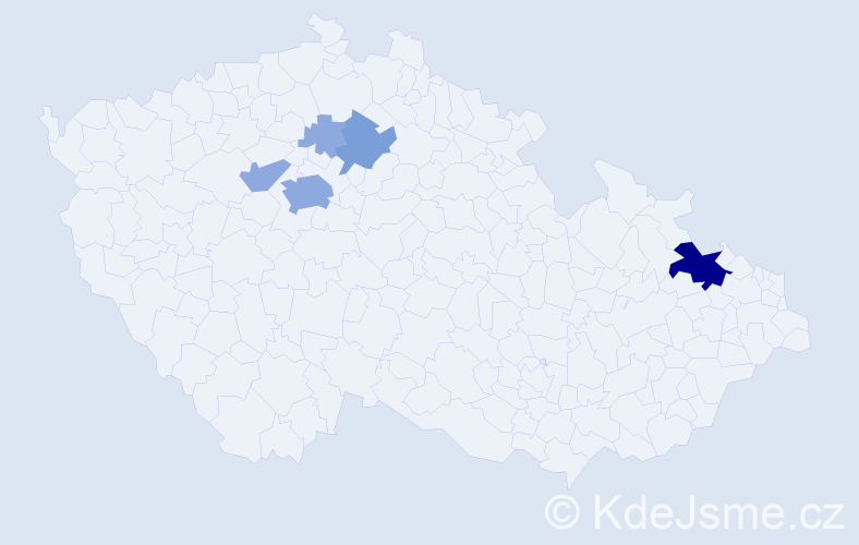 Příjmení: 'Kimpl', počet výskytů 12 v celé ČR