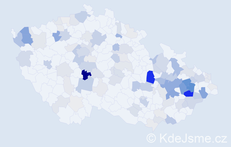 Příjmení: 'Trefilová', počet výskytů 373 v celé ČR