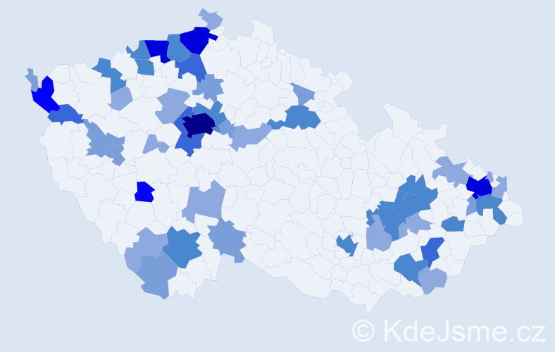 Příjmení: 'Ďurčová', počet výskytů 126 v celé ČR