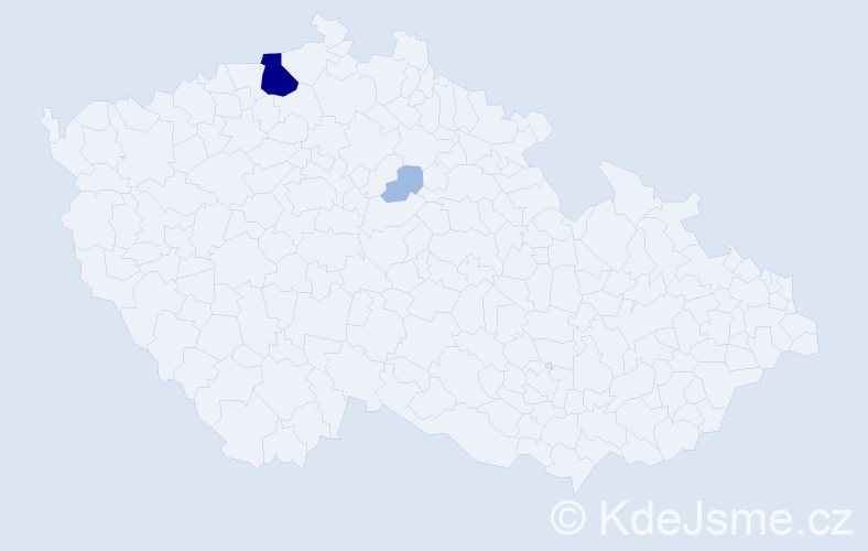 Příjmení: 'Hedel', počet výskytů 5 v celé ČR