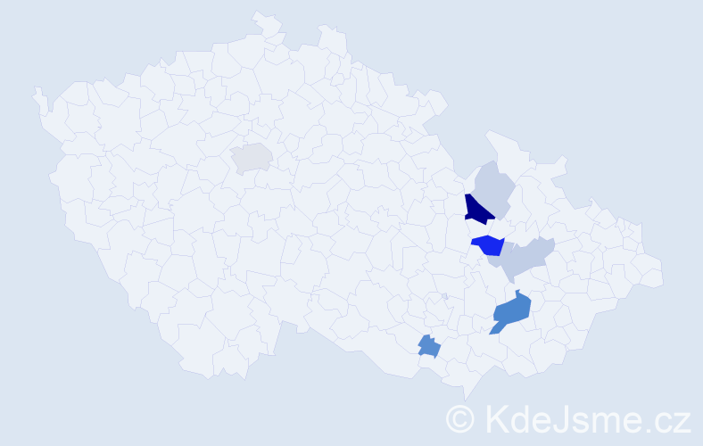 Příjmení: 'Geprt', počet výskytů 23 v celé ČR
