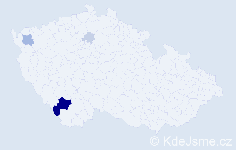 Příjmení: 'Peta', počet výskytů 13 v celé ČR