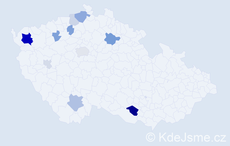 Příjmení: 'Arndt', počet výskytů 25 v celé ČR