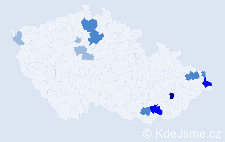 Příjmení: 'Huta', počet výskytů 29 v celé ČR