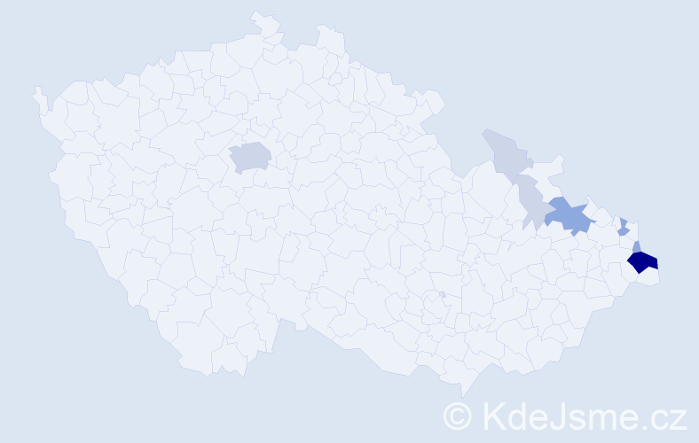 Příjmení: 'Taska', počet výskytů 23 v celé ČR