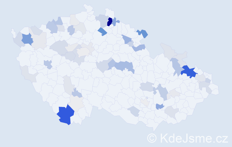 Příjmení: 'Čarný', počet výskytů 204 v celé ČR