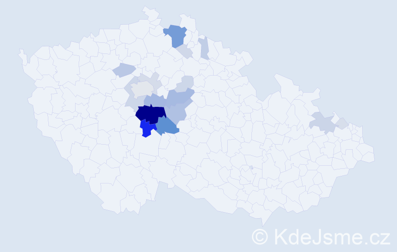 Příjmení: 'Kaprálek', počet výskytů 84 v celé ČR