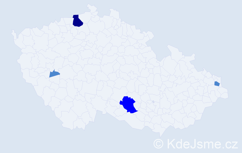 Příjmení: 'Čmelková', počet výskytů 7 v celé ČR