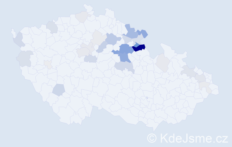Příjmení: 'Pumr', počet výskytů 90 v celé ČR
