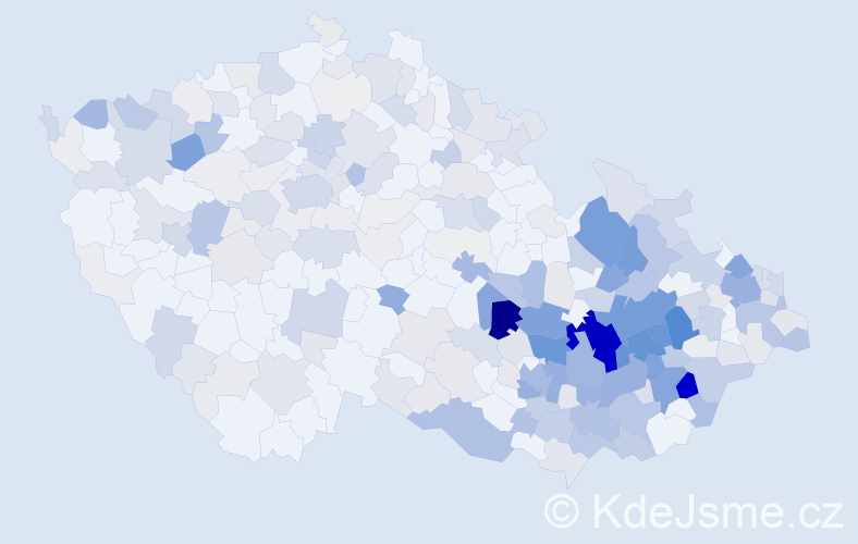 Příjmení: 'Jančík', počet výskytů 1269 v celé ČR