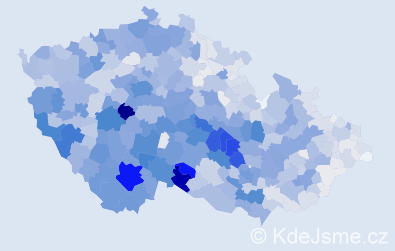 Příjmení: 'Kadlecová', počet výskytů 6550 v celé ČR