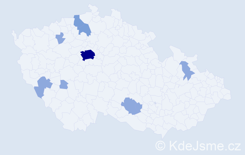 Příjmení: 'Kulchytskyy', počet výskytů 17 v celé ČR