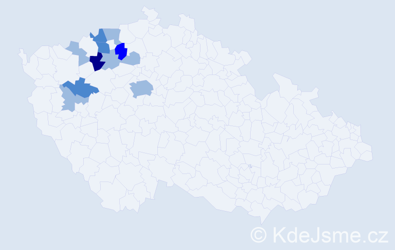 Příjmení: 'Kudrač', počet výskytů 19 v celé ČR