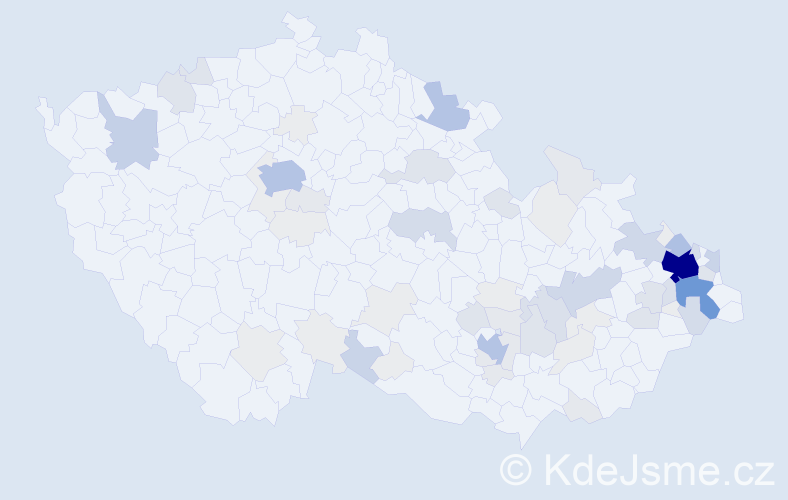 Příjmení: 'Lička', počet výskytů 275 v celé ČR