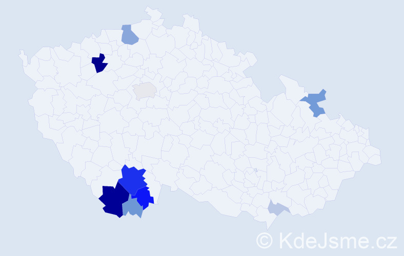 Příjmení: 'Iška', počet výskytů 32 v celé ČR
