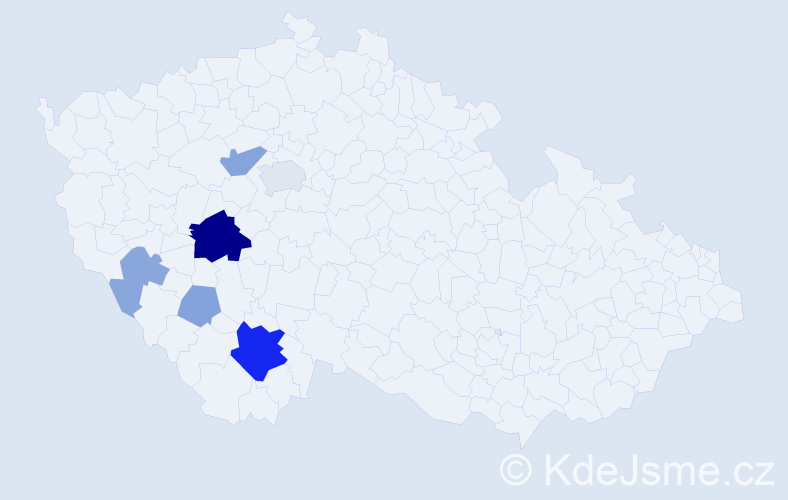 Příjmení: 'Kudlatová', počet výskytů 19 v celé ČR