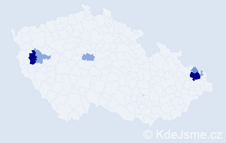 Příjmení: 'Ganobják', počet výskytů 17 v celé ČR