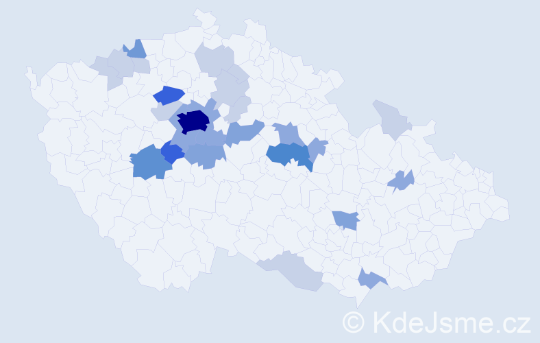 Příjmení: 'Ryčl', počet výskytů 74 v celé ČR