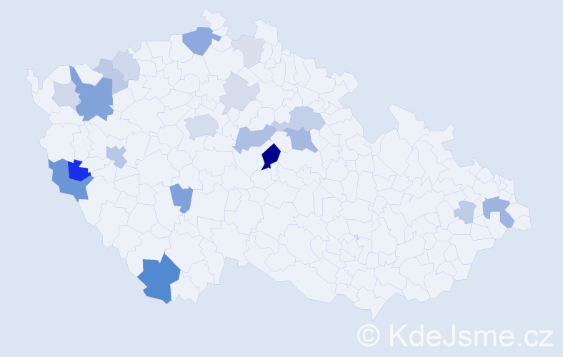 Příjmení: 'Mitro', počet výskytů 49 v celé ČR