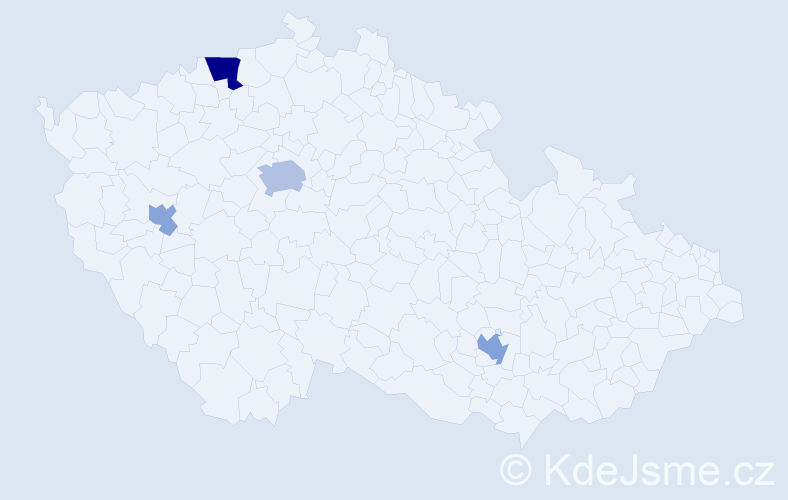 Příjmení: 'Mendoza', počet výskytů 9 v celé ČR