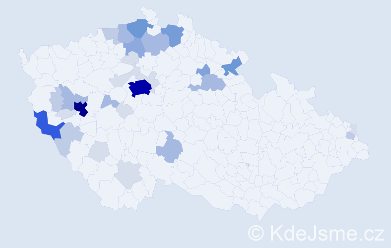 Příjmení: 'Konáš', počet výskytů 115 v celé ČR
