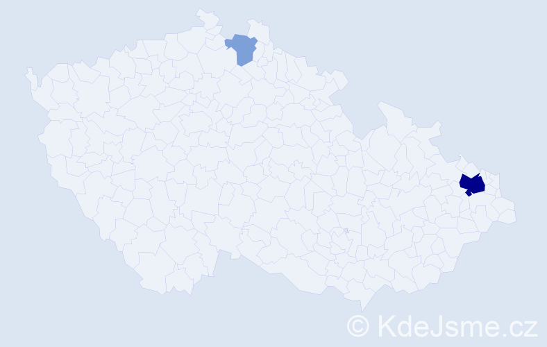 Příjmení: 'Czaderna', počet výskytů 8 v celé ČR