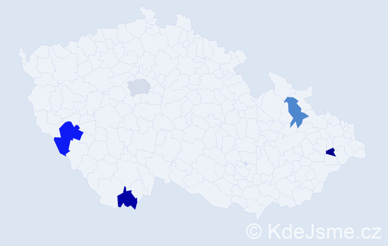 Příjmení: 'Pesel', počet výskytů 7 v celé ČR