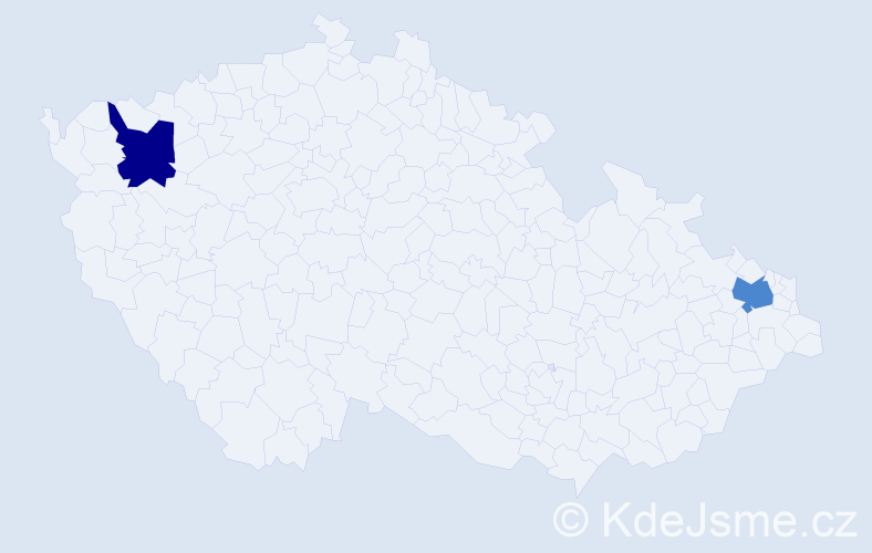 Příjmení: 'Pente', počet výskytů 4 v celé ČR