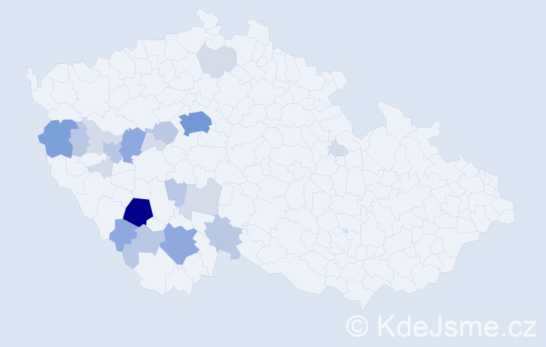 Příjmení: 'Fouňová', počet výskytů 56 v celé ČR
