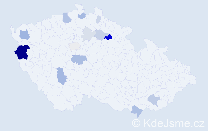 Příjmení: 'Kardos', počet výskytů 33 v celé ČR