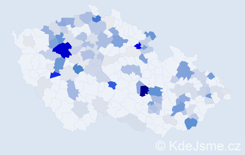 Příjmení: 'Chytrá', počet výskytů 333 v celé ČR