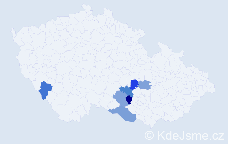Příjmení: 'Plucek', počet výskytů 25 v celé ČR