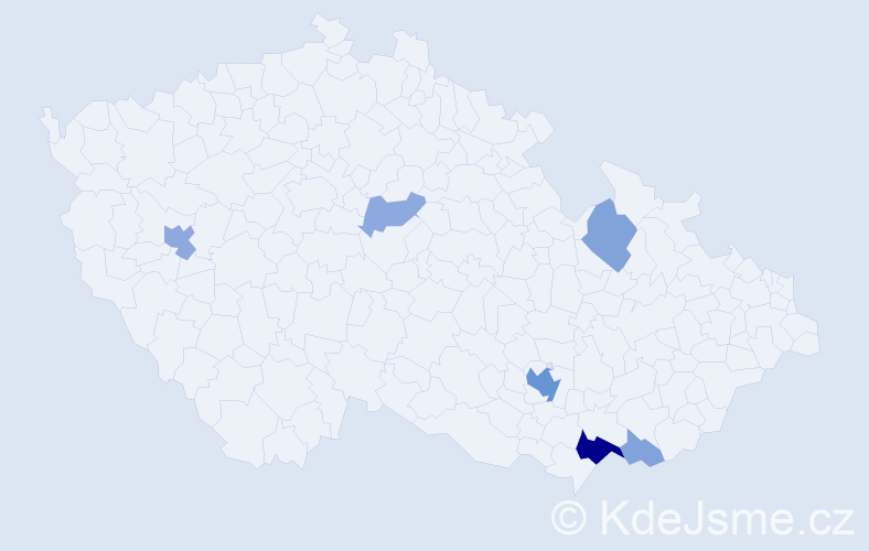 Příjmení: 'Irša', počet výskytů 17 v celé ČR