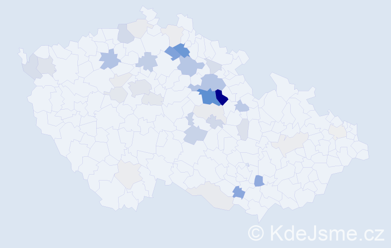 Příjmení: 'Udržal', počet výskytů 117 v celé ČR