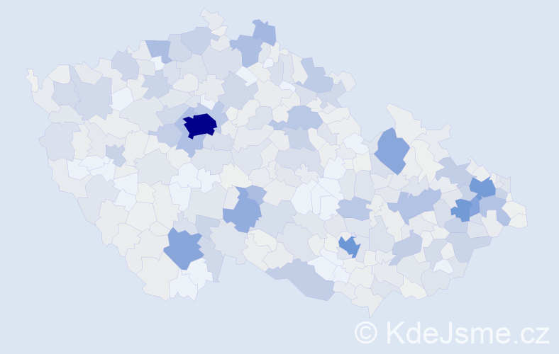 Příjmení: 'David', počet výskytů 3075 v celé ČR